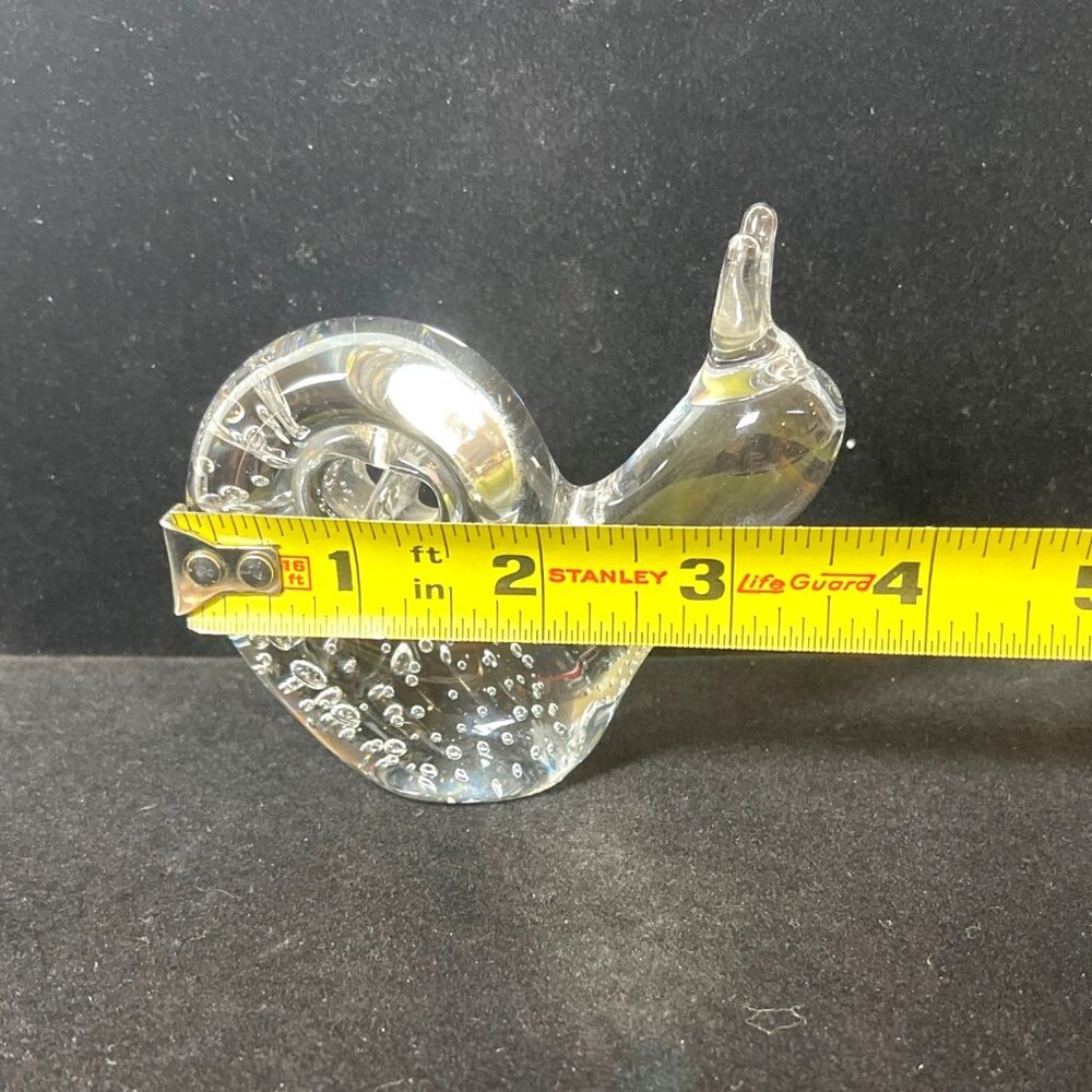 VTG Garden Snail Escargot Paperweight Handmade Clear Art Glass Décor figurine - Picture 8 of 9